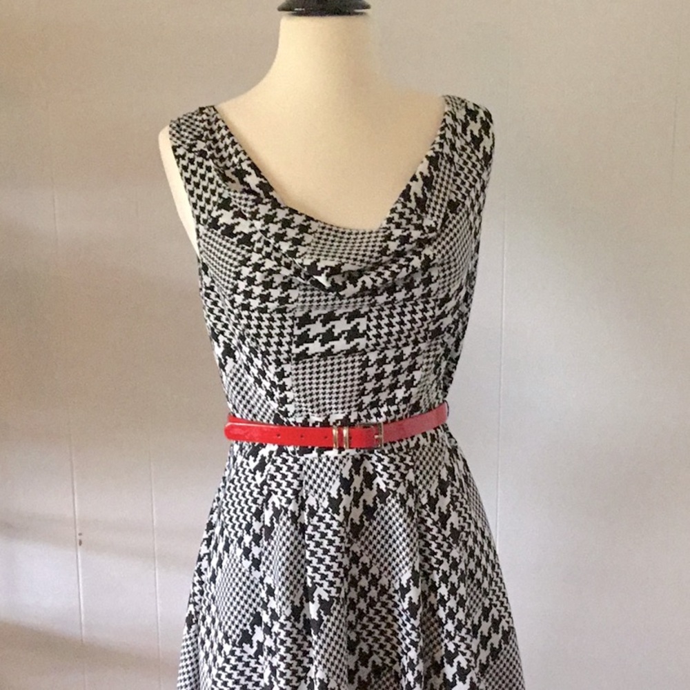 Modcloth Little Black Houndstooth Dress